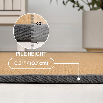 Camden Farmhouse Cottage Border Jute Area Rug